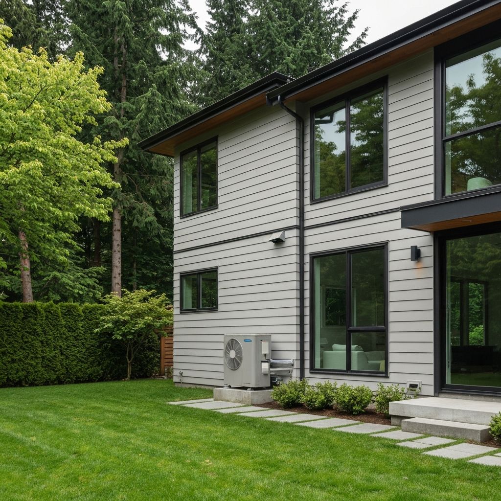Professional heat pump installation on a modern Vancouver home